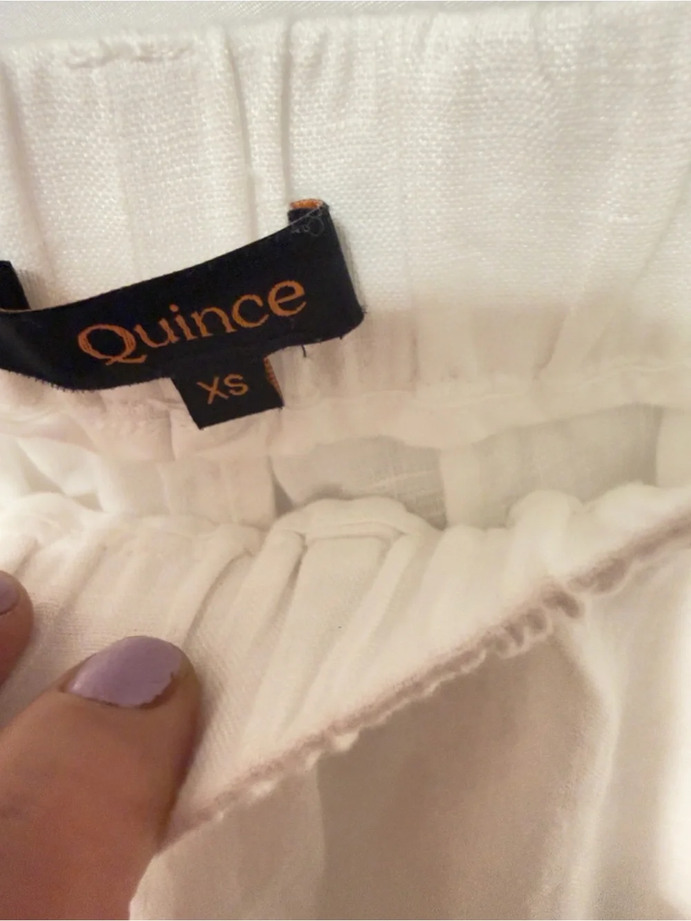 Quince 100% European Linen Pants in White- Size XS- like new!